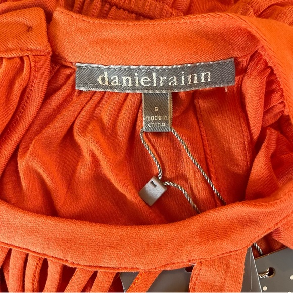 Daniel Rainn Orange Jersey Knit Halter Maxi Dress with Macrame Neckline S - Picture 11 of 14